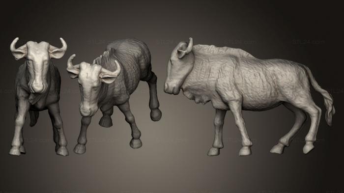 Статуэтки животных (Антилопа Гну, STKJ_0552) 3D модель для ЧПУ станка